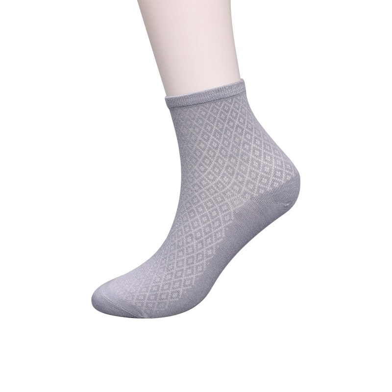 柔らかい竹繊維ナイロンバッグ、薄い小さなダイヤモンドカジュアルな女性の靴下、手縫いの女性の靴下 WSD1689