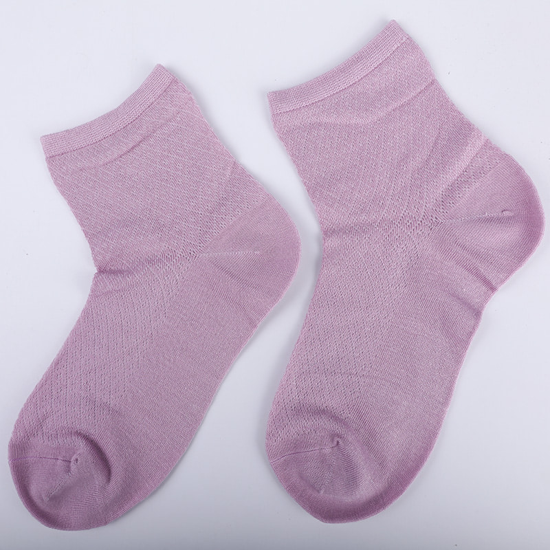 柔らかい竹繊維ナイロンバッグ、薄い小さなダイヤモンドカジュアルな女性の靴下、手縫いの女性の靴下 WSD1689